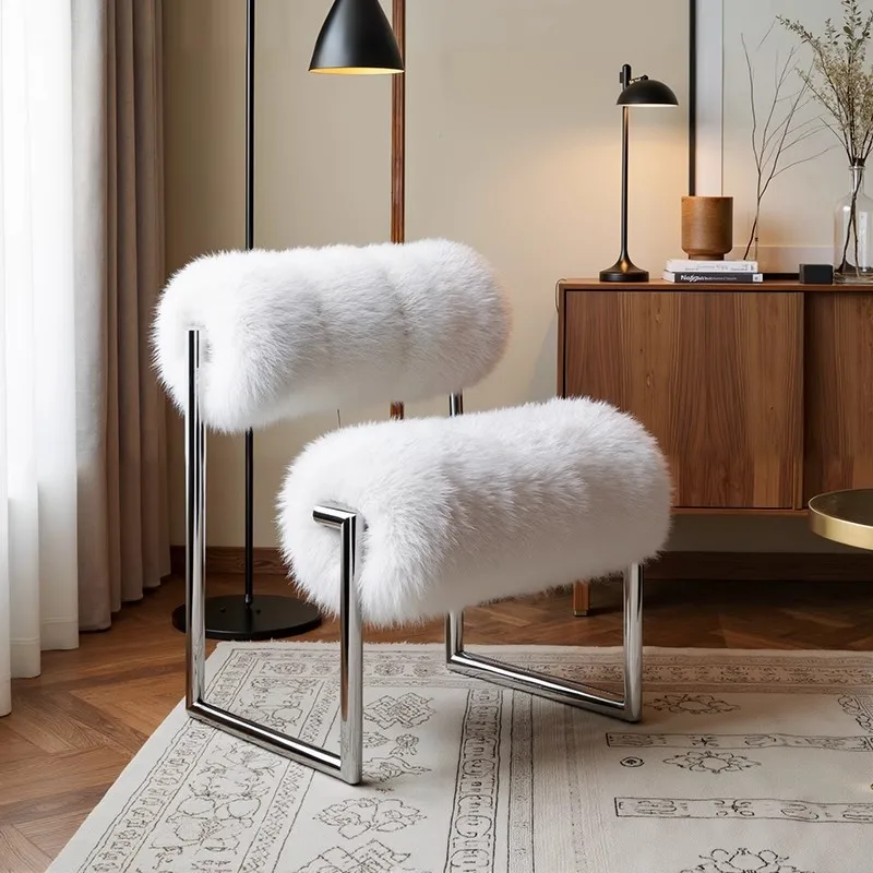 

Wool Single Sofa Chair Living Room Bedroom Leisure Chair Designer Dining Chair