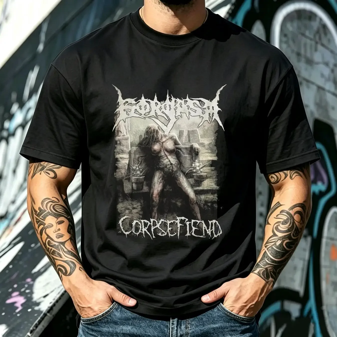 washed T Shirt Gorgasm Size L Brutal Mind Fat Tub of Lard Lividity Skinless Dying Fetus vintage Washed Top For Everyday Wear