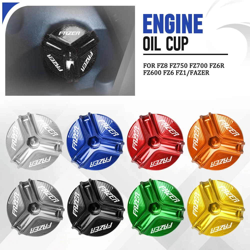 For Yamaha FZ8 FZ750 FZ700 FZ6R FZ600 FZ6 FZ1/Fazer Oil Filter Cup Engine Motorcycle  M28*3 Oil CUP Nut Cup Plug Cover