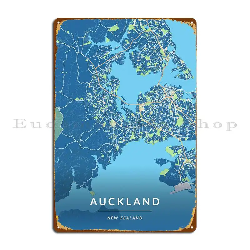 Auckland New Zealand Metal Sign Wall Cave Plaques Party Wall Decor Print Tin Sign Poster