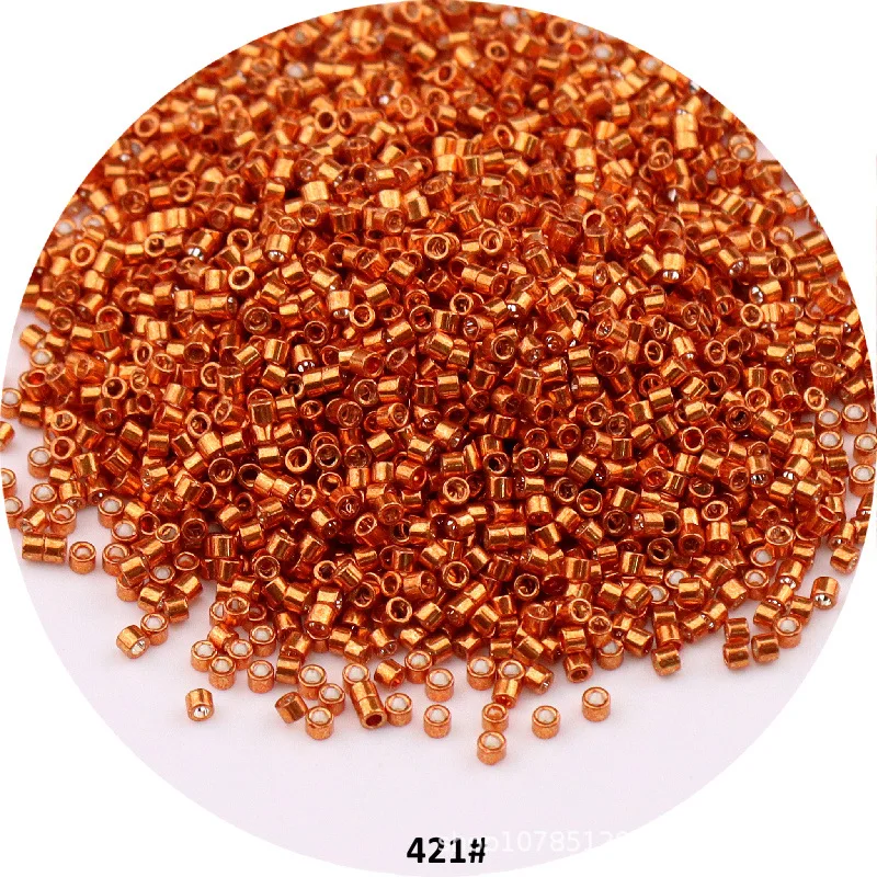 1000 Stück 1,6 mm metallische Glasperlen 11/0 lose Abstandsperlen für Handarbeiten, Schmuckherstellung, DIY-Charms, handgefertigtes Nähen
