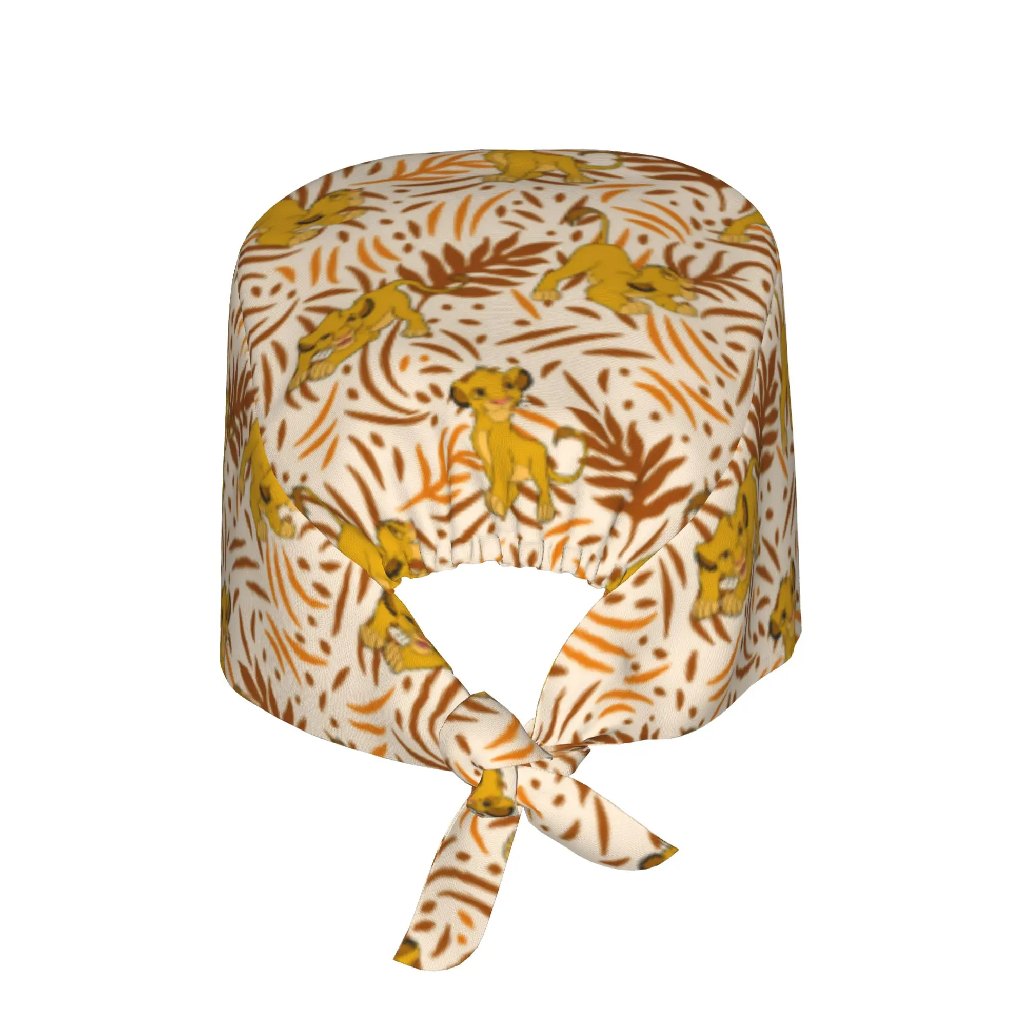 Custom Liones Anime Kinges Medical Staff Scrubs Hat Unisex Pumbaa Simba Cartoon Doctor Nursing Surgical Cap Scrub Caps