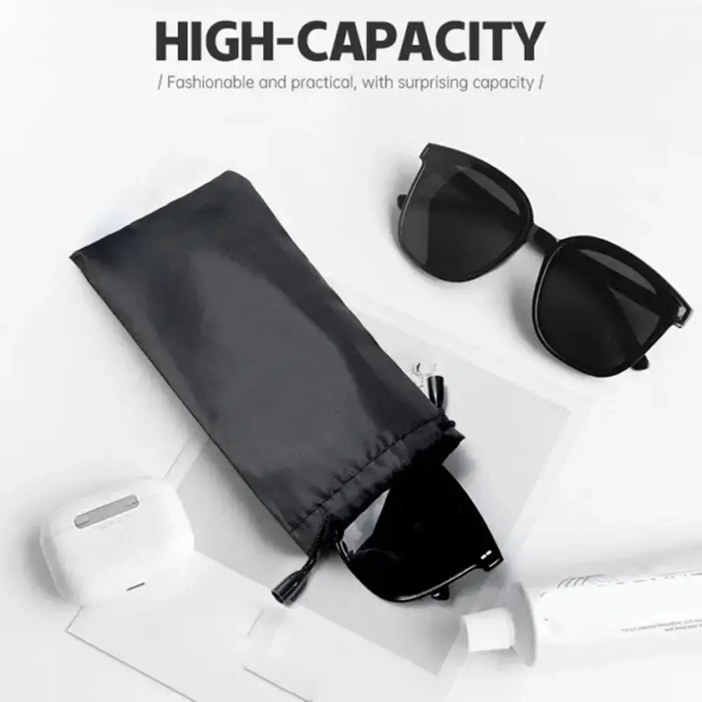 Мягкие тканевые сумки для очков, однотонные сумки для солнцезащитных очков на шнурке, индивидуальный футляр для очков, аксессуары для близорукости H8L5