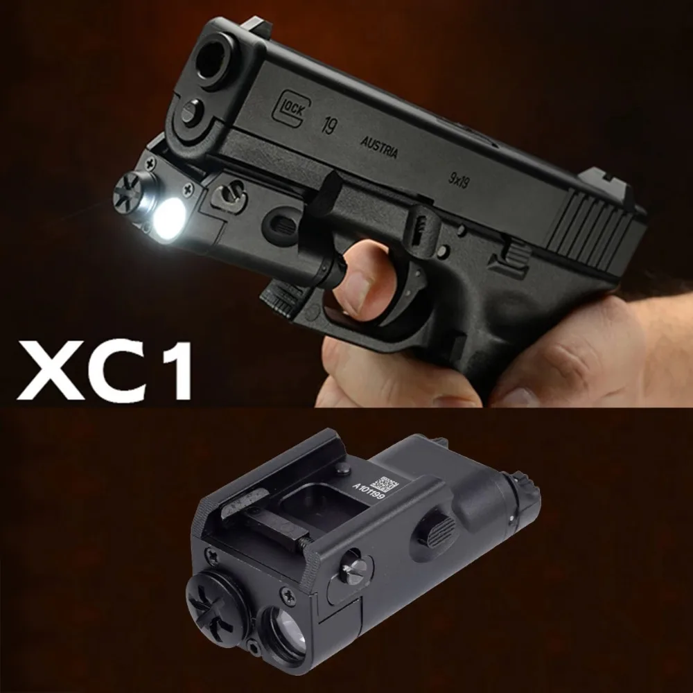 Lanterna tática xc1 led, atualização de metal, pistola de caça ao ar livre, luz para airsoft glock 17 18c 19, acessórios para arma