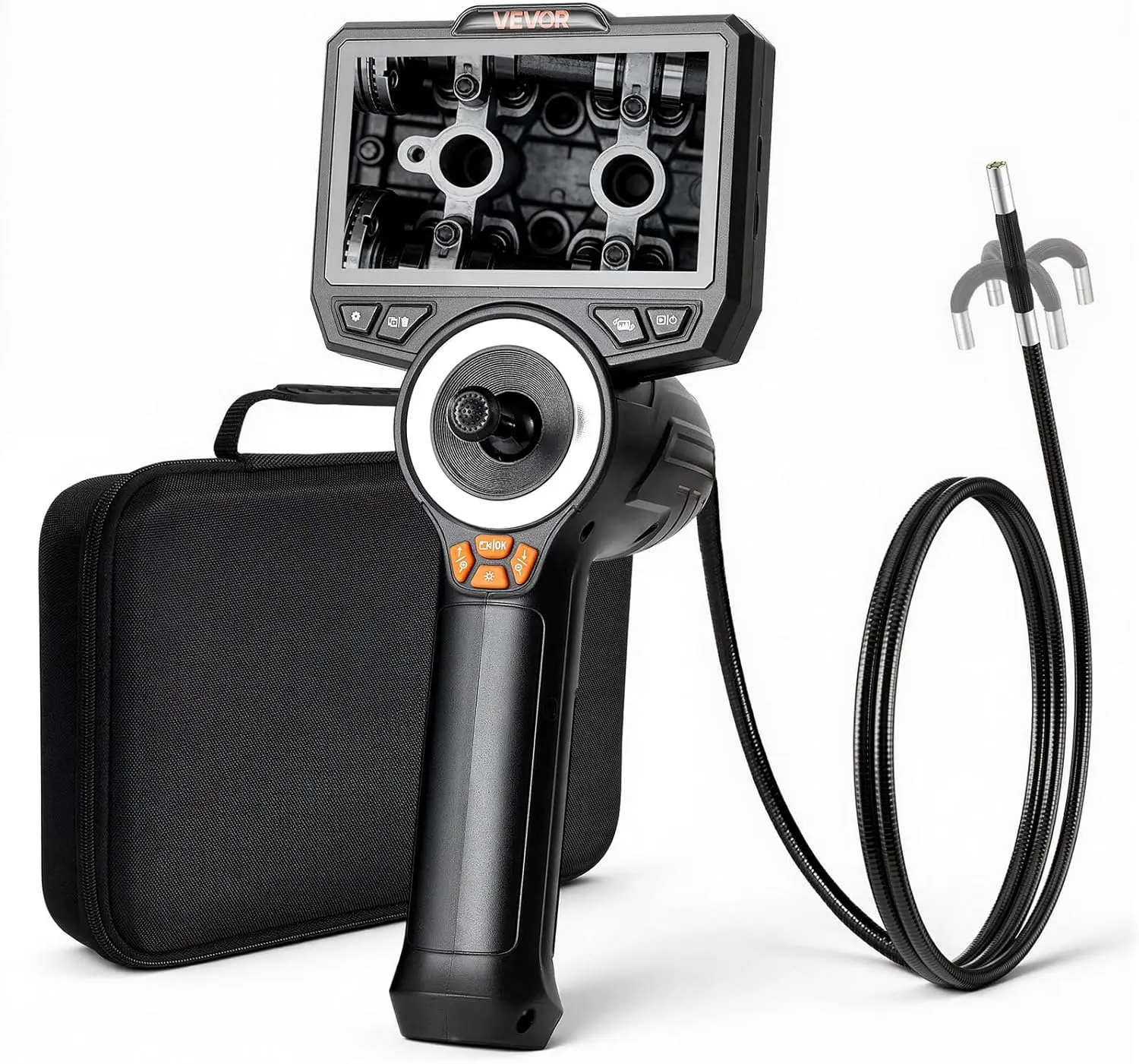 

VEVOR 4-Way Articulating Endoscope with Light, True 1080P HD Industrial Borescope Inspection Camera, 0.24-inch Slim Articulated