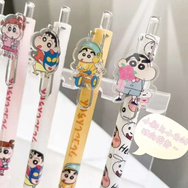 

22 шт. Crayon Shin-chan гелевая ручка с милым мультяшным рисунком 0,5 мм, нейтральная искусственная кожа, Офисная игрушка, подарок