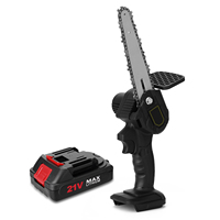 21V 6-Inch Electric Chainsaw with 2 Batteries Variable Speed Pruning Saw Woodworking Tool for Garden Orchard Branch Cutting