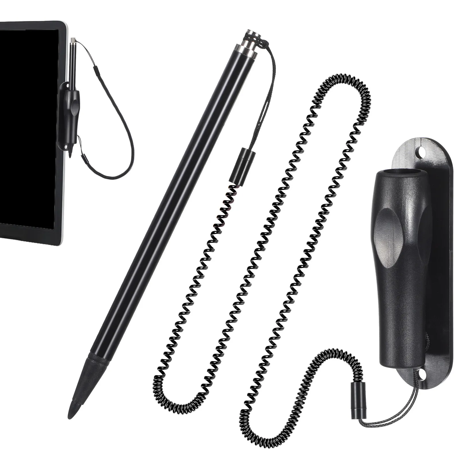 

Hard Tip Stylus For Resistive Screens Scratch Proof Touchscreen Pen With Spring Tether Lanyard Car Navigation Industrial Control