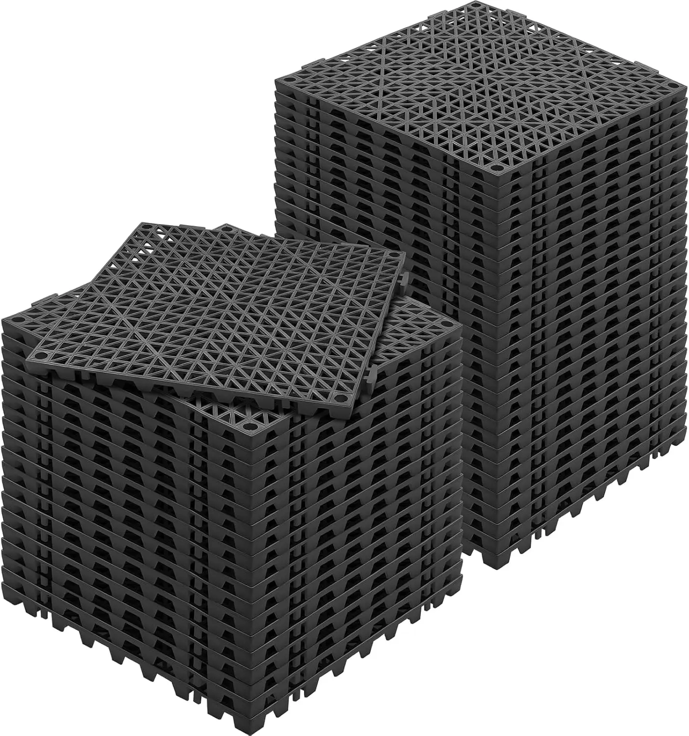 Interlocking 50 PCS Black, Drainage 12x12x0.5 Inches, Deck  Outdoor Floor , Outdoor Interlocking Tiles