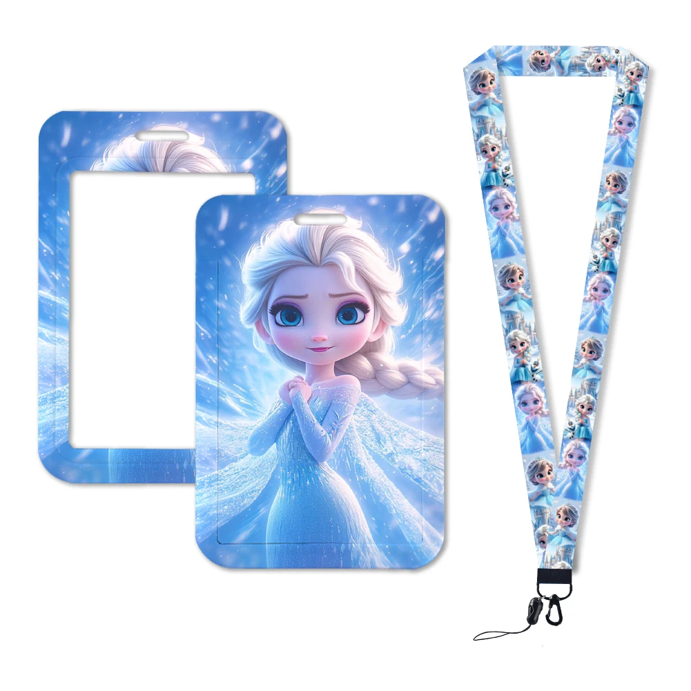 Disney Princess film Kawaii Elsa Anna pokrowiec na karty kampusu torba na karty zamrożone etui na karty etui na dowód w stylu pionowym