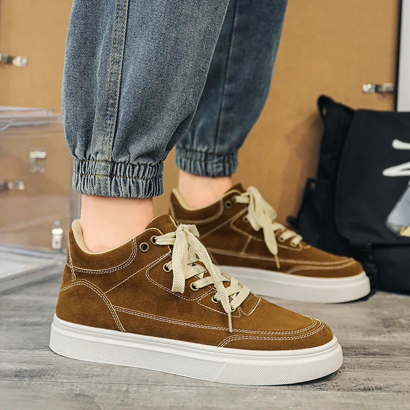 2022 Japanese Harajuku Shoes Canvas Sneakers Men High top Skateboard Shoes Men Platform Flat Sneakers Breathable Mens Trainers