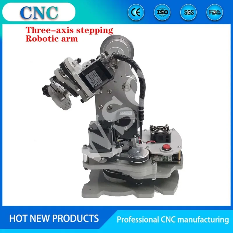 Programmable three-axis stepping mechanical arm rotating shooting pan/tilt can load 800 grams G code education teaching kit