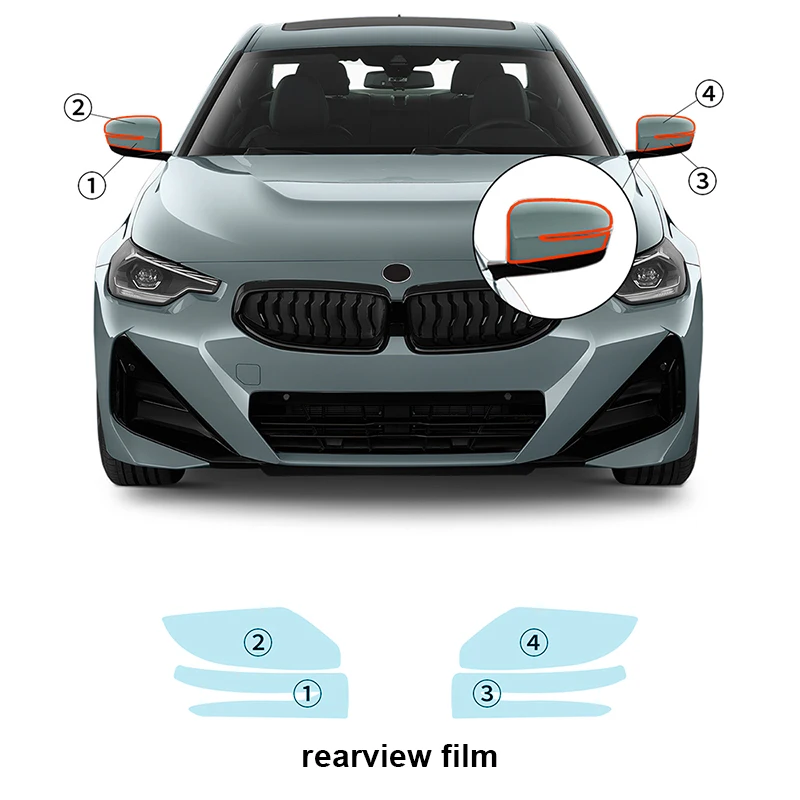 

Защитная пленка для BMW 2 серии Купе M240i M220i M230i 2022 2023, предварительно вырезанная, прозрачная, из ТПУ, 8.5mil, для фар и зеркал заднего вида