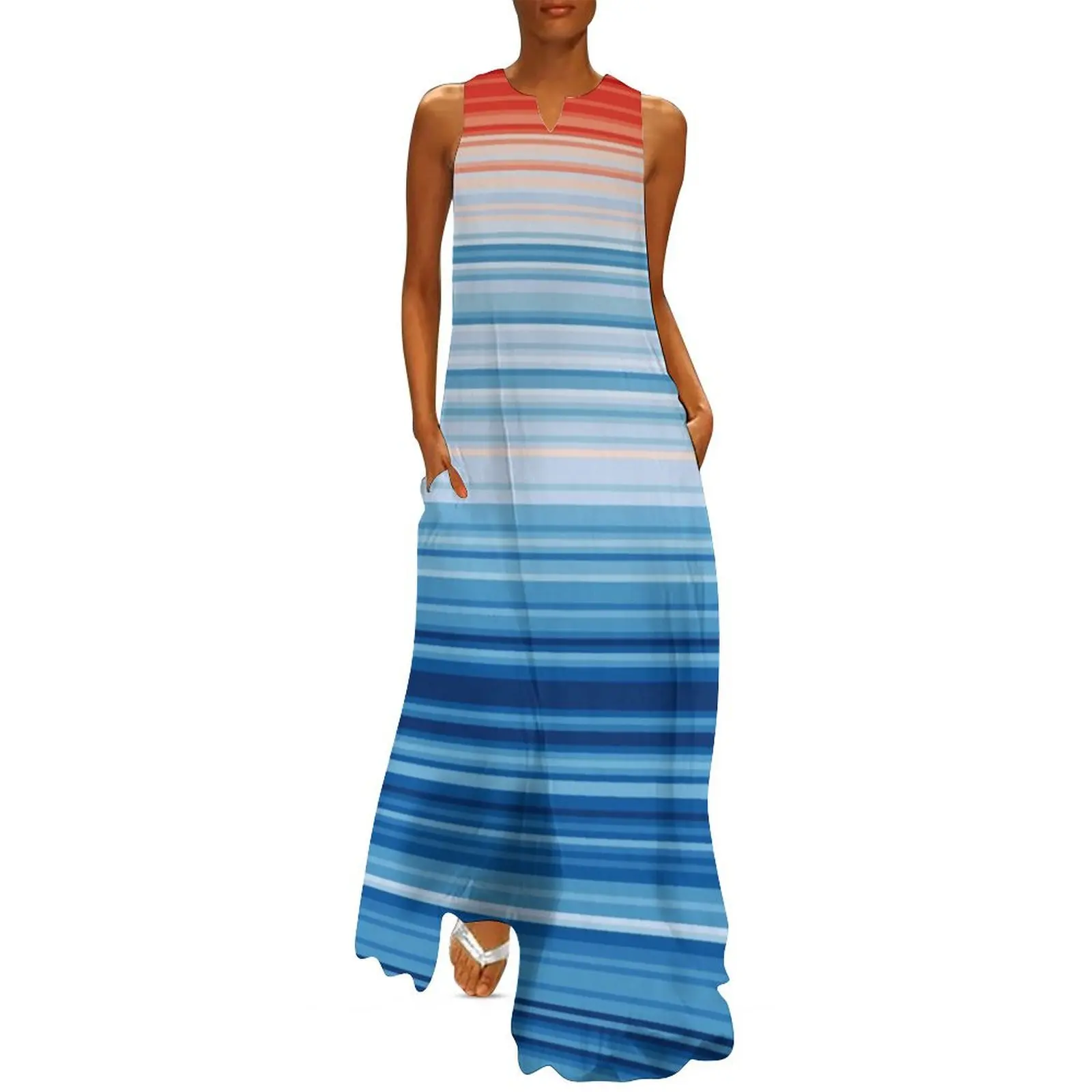 

Climate Change Stripes Long Dress dresses for women beach outfits for women loose summer dress Dress