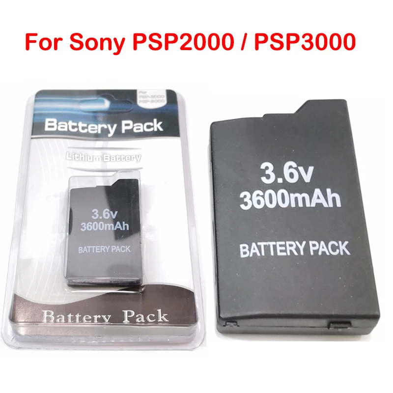 2pcs/lot 3.6V 3600mAh Rechargeable Battery Pack for Sony PSP 2000 PSP 3000 PSP2000 PSP3000 Console Gamepad Replacement Batteries