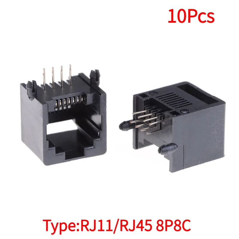 10Pcs Unshielded RJ11 RJ45 8P8C Network Modular PCB Connector Jacks Connectors.