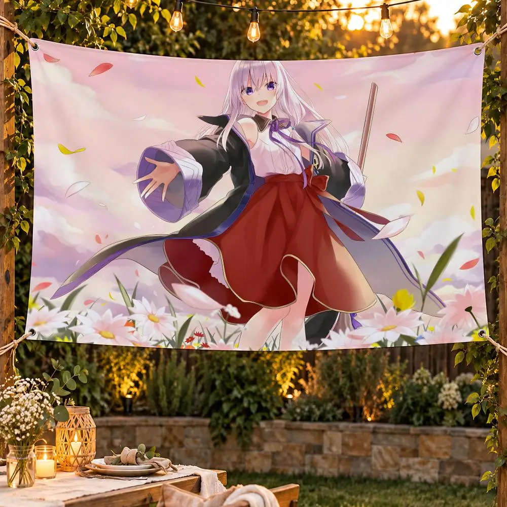 Wandering Witch The Journey of Elaina Flags For Garden Party Living Room Home Wall Flag Bedroom Outdoor Decor