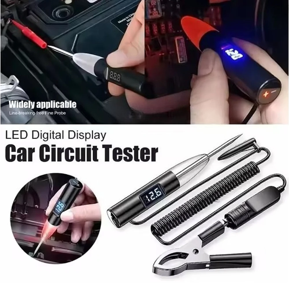 

Авто грузовик тестер напряжения электрических цепей ручка светодиодный цифровой дисплей длинный зонд ручка 6 В/12 В/24 В ремонт диагностический инструмент