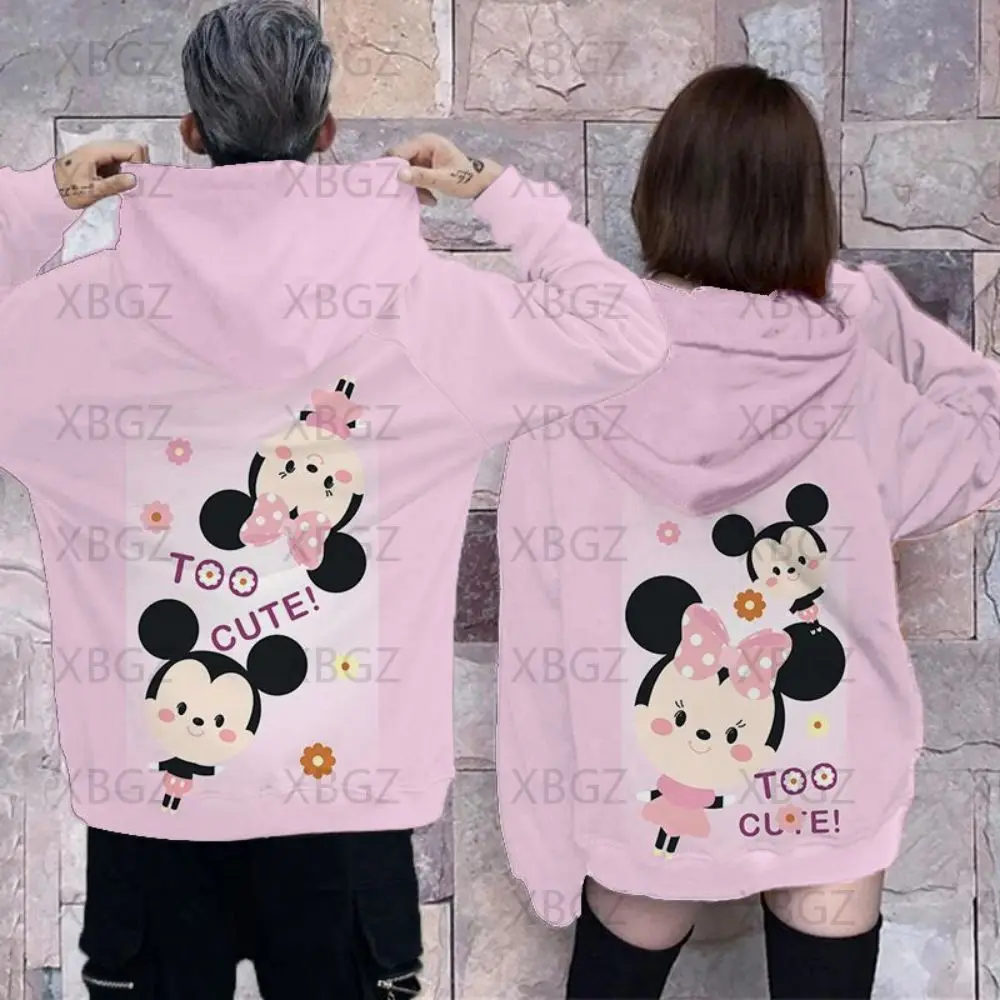 Couple Outfit Disney Minnie Mouse Women Clothing Sweatshirt Woman Children\'s Hoodie Y2k Men\'s Print Top Fashion Women\'s Hoodies