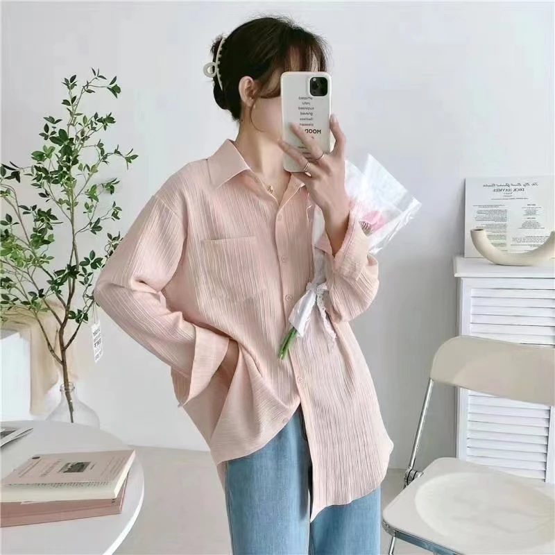 4Colors 2024 Summer  women's Blouse Korean style Sun Protection Thin shirts women outwear Long sleeve Coats tops(mj5862