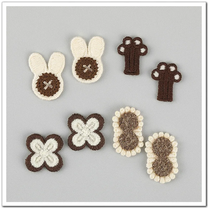 Cartoon Embroidery Appliques for DIY Headwear, Hairpin Crafts Decoration, Clothing Patches, Accessories, 10Pcs