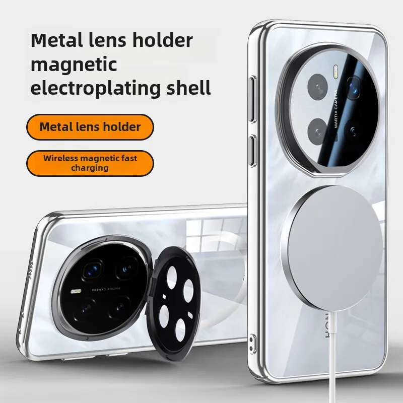 

Противоударный прозрачный магнитный чехол для телефона с поддержкой объектива, полное покрытие, магнитный, новое поступление, Honor Magic7, Magic7pro