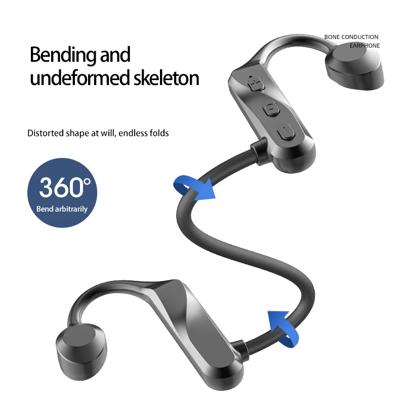 Neckband Air Conduction Bluetooth Headset Wireless Open Earphones with Microphone Neckmount Headphones Earhook Headset Suitab