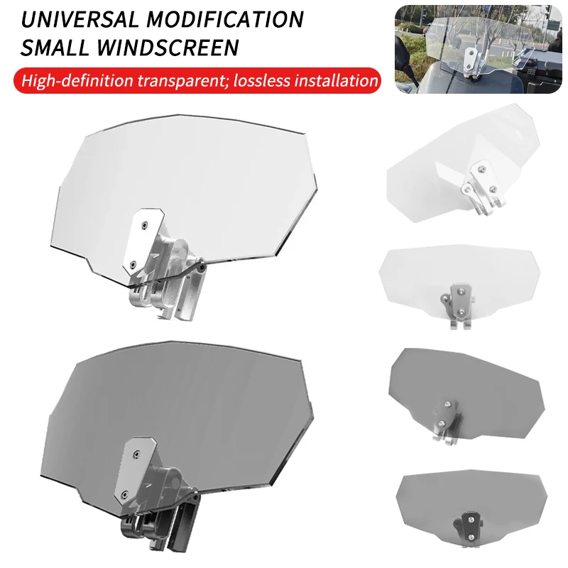 Extensión de parabrisas para motocicleta/esfregona, Deflector de parabrisas con Clip ajustable, Universal