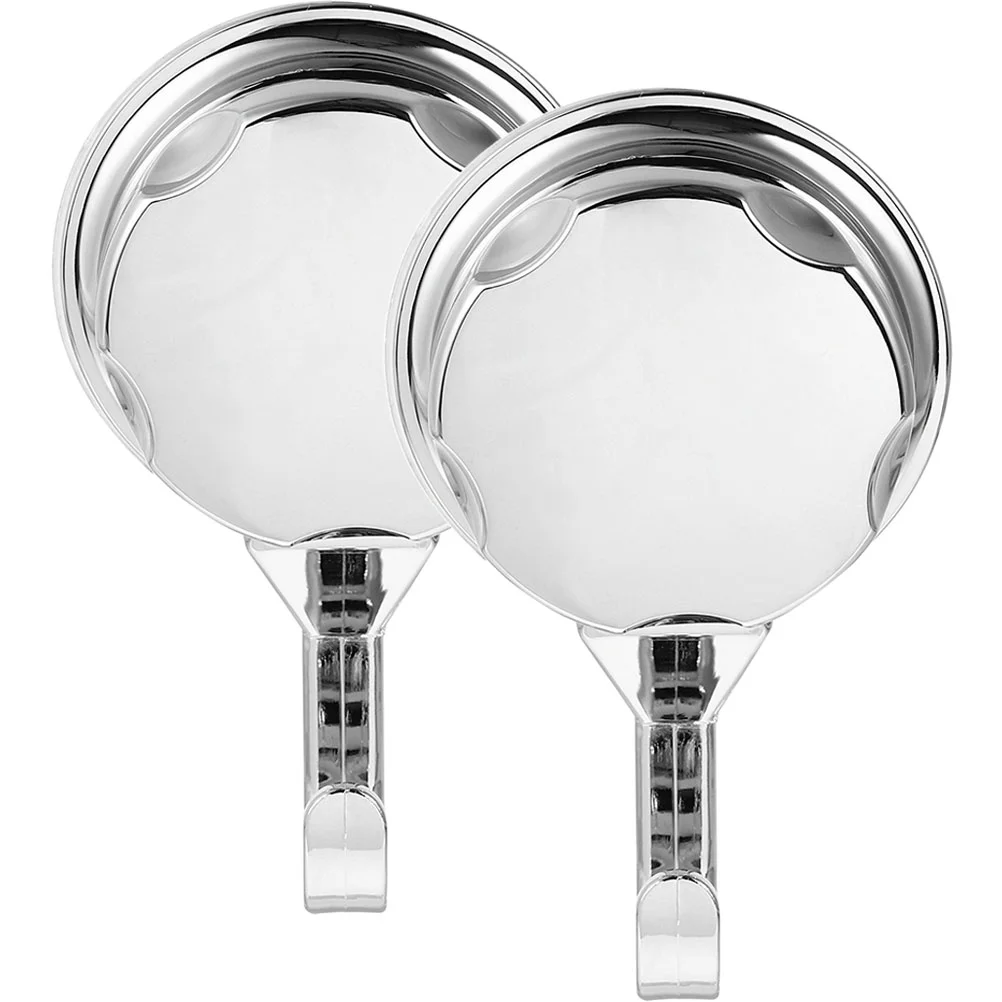 

2 Pcs Silver Suction Cup Hooks Punch Free Hooks Reusable Bathroom Hangers Wall Mount Hooks Home Storage ganization