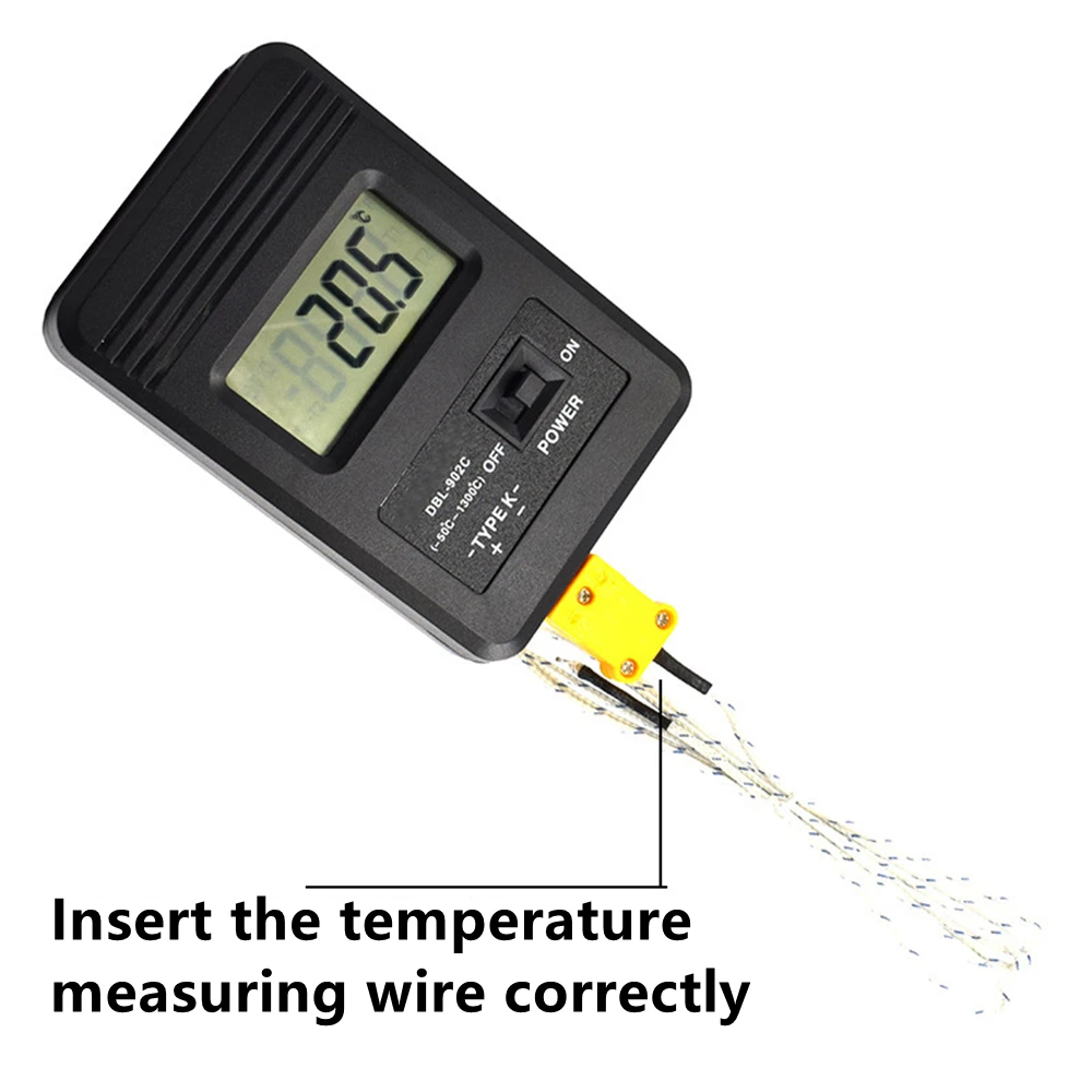 TM902C K-type Digital Thermometer Tester Temperature Meter TP01 Thermocouple Needle Probe -50C to 1300C