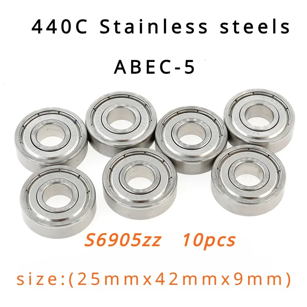 

Veekraft High Performance 440C Stainless Steels ABEC-5 Deep Groove Ball Bearings S6905zz 10pcs Size:25mmx42mmx9mm