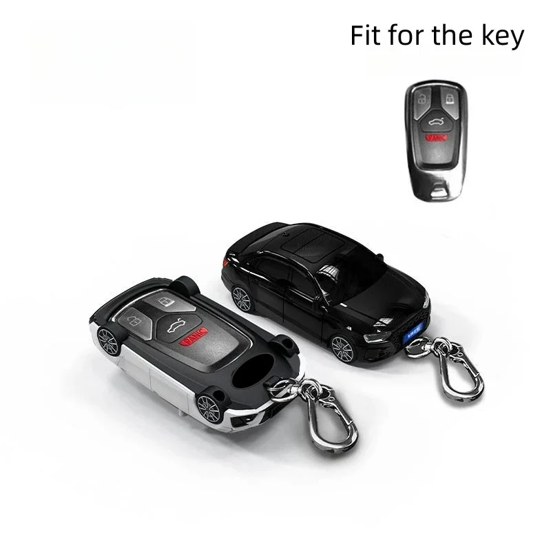 For Audi A4 Key Cover A4 A5 A4L S4 S5 Q3 Q5 Q7 TT Key Cover Car Model Key Protective Case Gift Car Key Pack Buckle Accessories