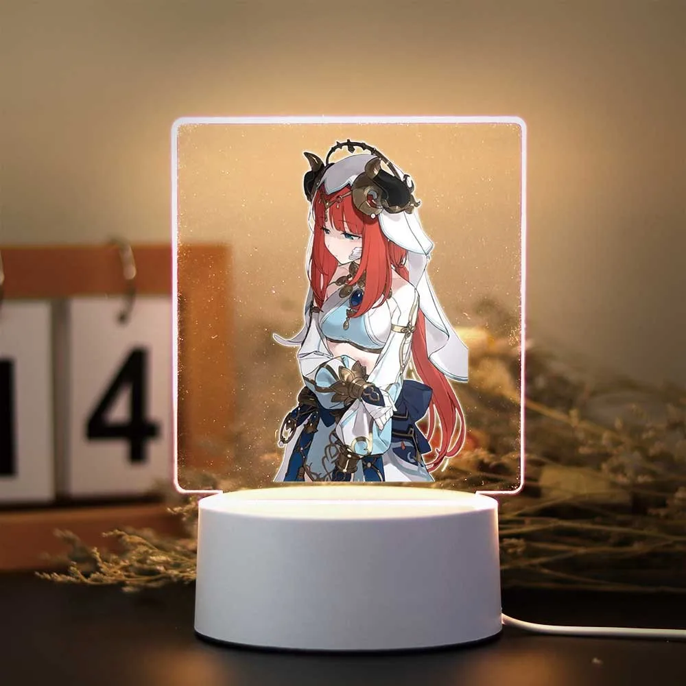 genshin Nilou 3D Visual Acrylic Lamp for Game Room Decor the Boys Girls Birthday Gift