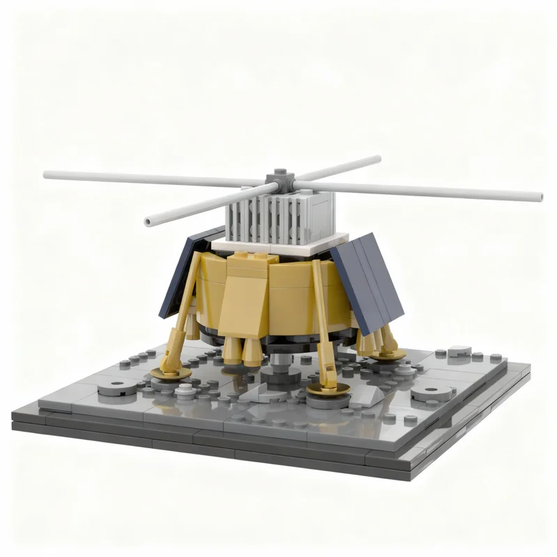 252PCS MOC Space Exploration Blue Ghost Lunar Lander Mission 2 Variant Model Building Blocks Assembly Building Blocks Gift Home