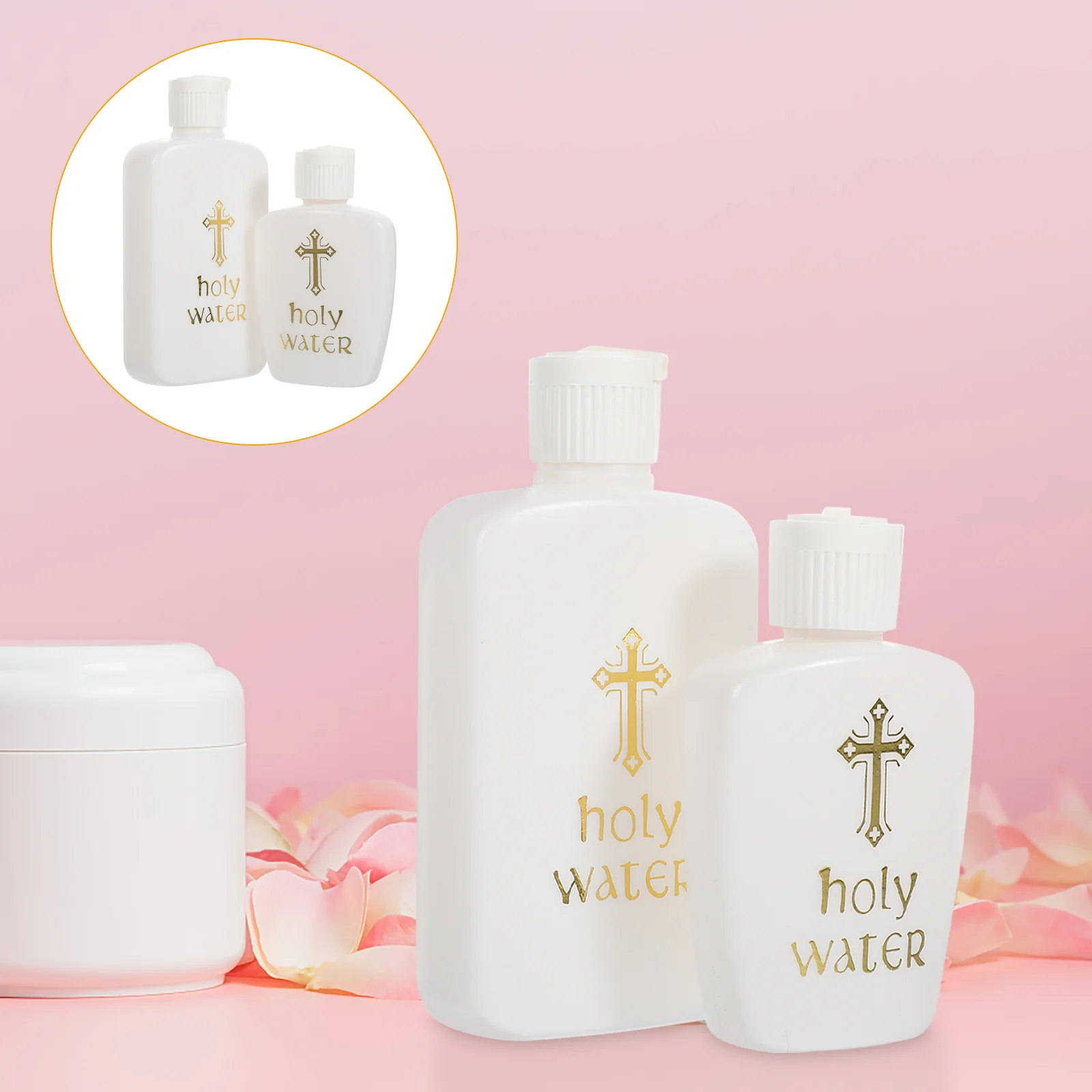 

2 Pcs Holy Water Bottle Kids Leak Refillable Blessing Container Containers Baptism Decorations Small