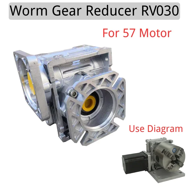 Reduction Ratio 80:1 Worm Gear Reducer RV030-57 Motor Speed Reducer for NEMA 23 Motor Use Worm Reducer Router Engraver Tools