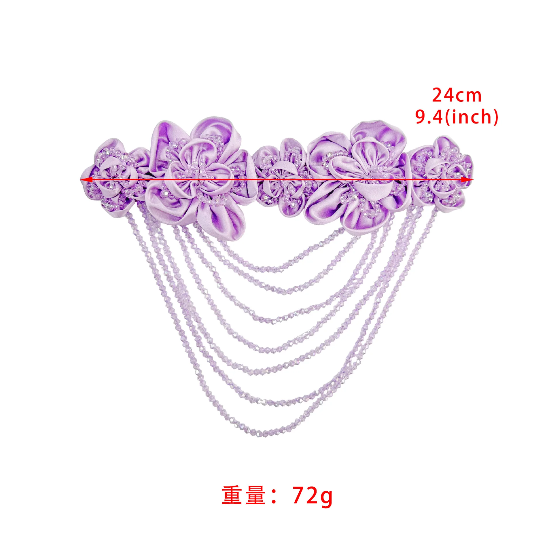 Handmade Fabric Flower Brooch, High-end Crystal Tassel Shoulder Flower, Multi-color Sequin Bead Jewelry Pin