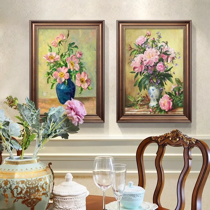 Elegant American Style Wall Art Frame for Living Room European Paintings Frame Hotel Decor, Framed Hanging Artwork