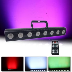 4in1 RGBW 8x12w DMX512 Remote Strips LED Wall Washing Strobe Stage Effect Lights DJ Bar Music Halls Party Decoration Lamp