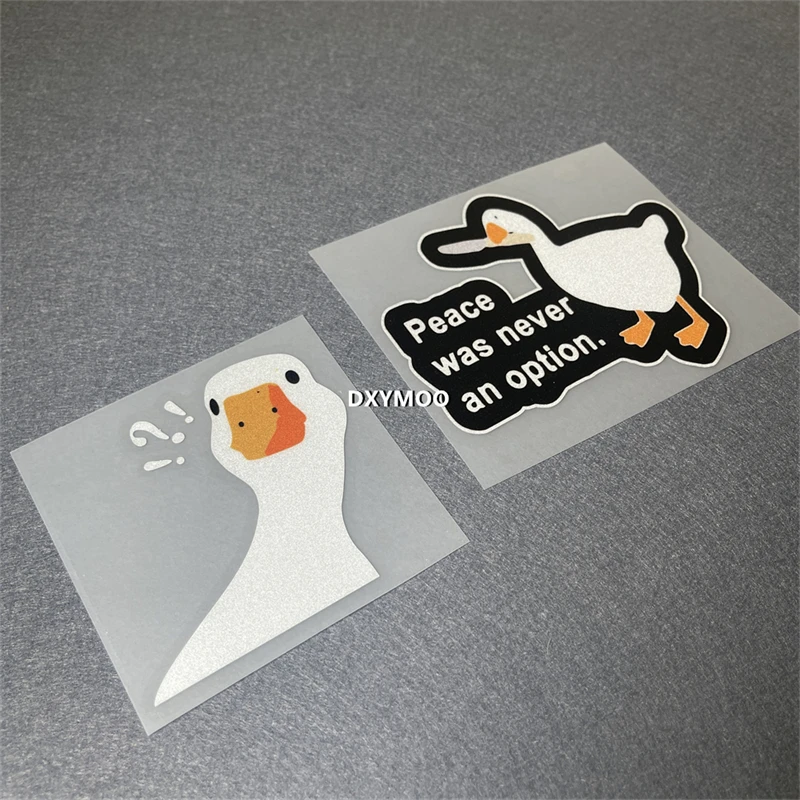 Car Styling Tape Cute Doubtful Peach and Love Duck Decals Funny Personality Stickers Reflective for Motor Laptop Trucks