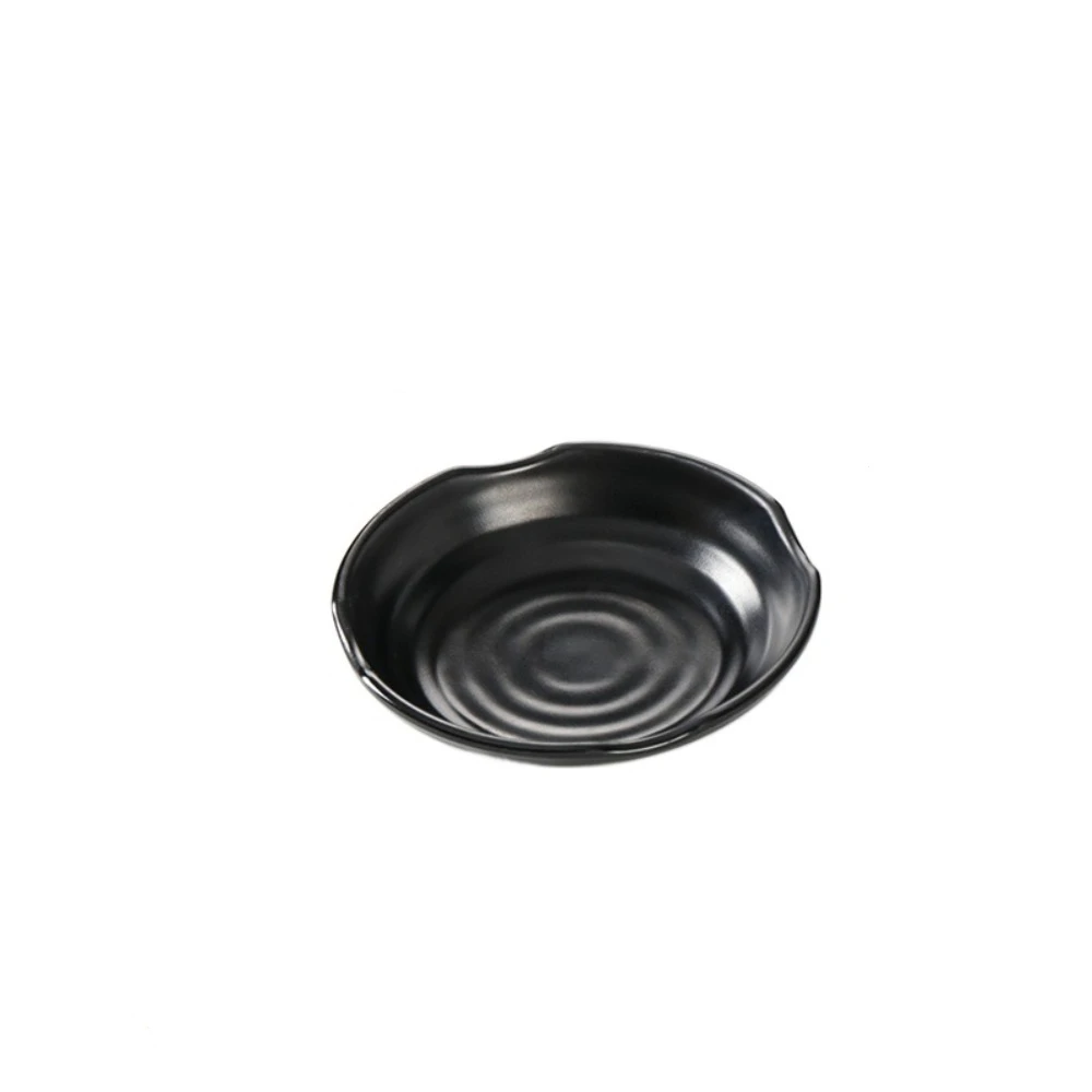 

Durable Exquisite Appetizer Plate Japanese Black Butter Dish High Temperature Resistance Thickened Soy Sauce Plate Restaurant