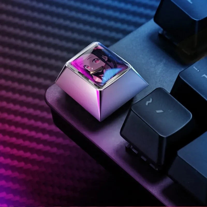 

Demon Slayer Cartoon Anime Personality Peripheral Metal Keycaps Delete Key R4 Highly Modified Mechanical Keyboard Accessories