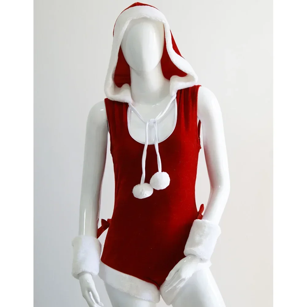 Women Santa Costume Slim Fit Sexy Christmas Bodysuit Costumes Santa Claus Cosplay Christmas Party Fancy Dress