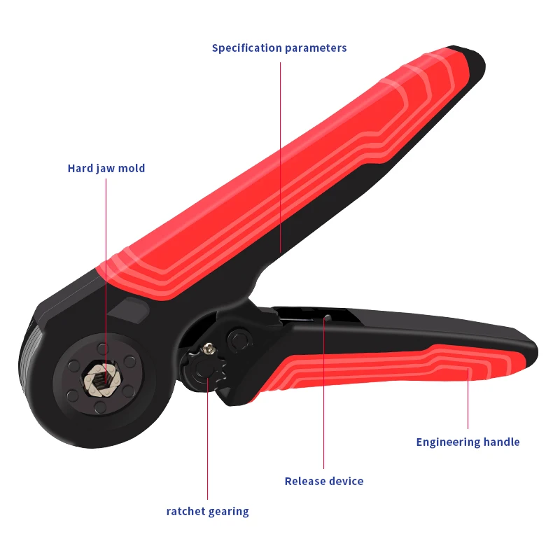 Ferrule Crimping Tool Tubular / Pin Terminal Professional Electrician Pliers Max Crimper 10mm ² 7AWG Adjustable Ratchet Tools