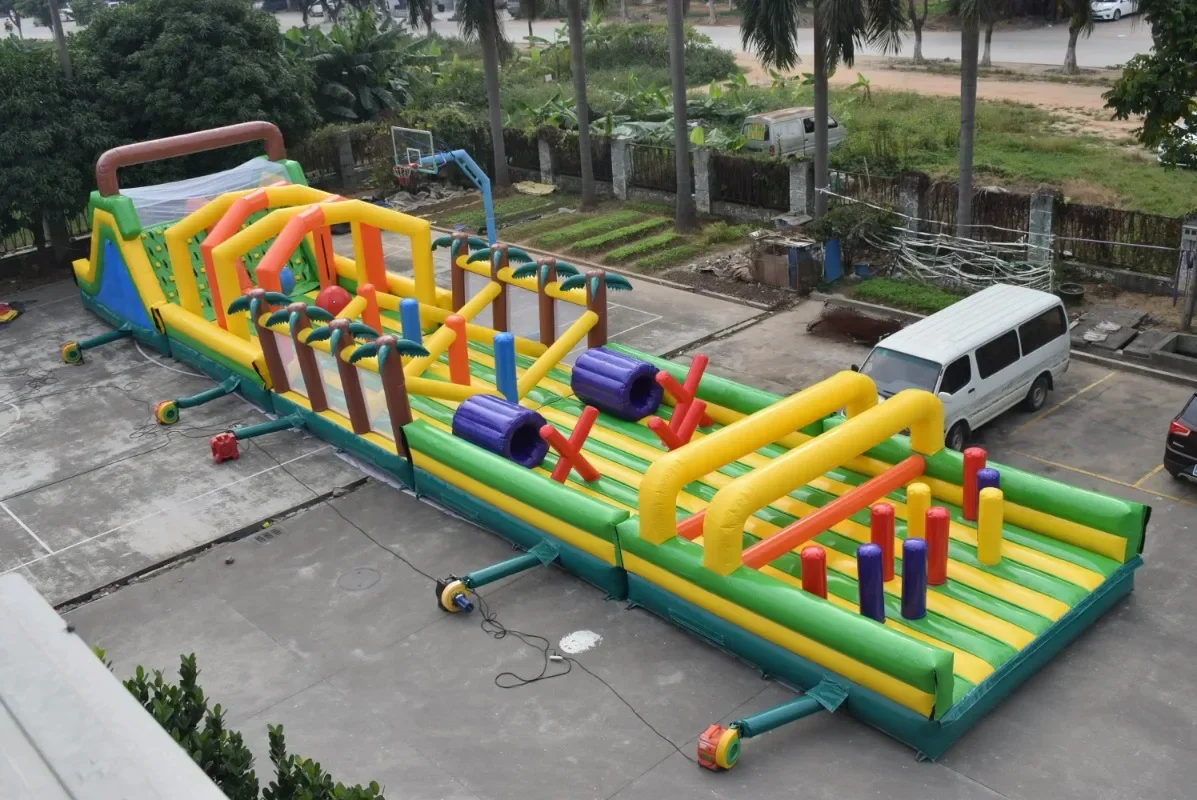 새로운 디자인 성인용 에어바운스 장애물 코스, 어린이용 에어바운스 놀이터, 상업용 바운스 하우스 장애물 코스, 에어 슬라이드