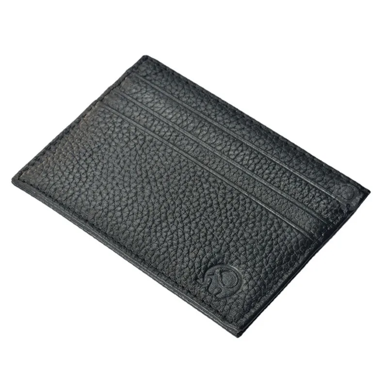 

Genuine Leather Card Holder Slim Business Card id Holder Credit Card Case Thin Small Wallet for men Cardholder Sticker black