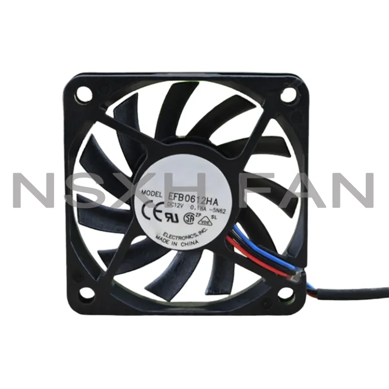 New CPU Cooling Fan EFB0612HA 12V 0.18A 6CM Ultra Thin Chassis Computer Fan 6010 60*60*10mm