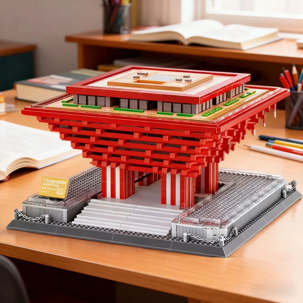 

MOC 3049pcs Shanghai World Expo Pavilion Assembly Building Blocks Children's Educational High-Difficulty Construction Toys