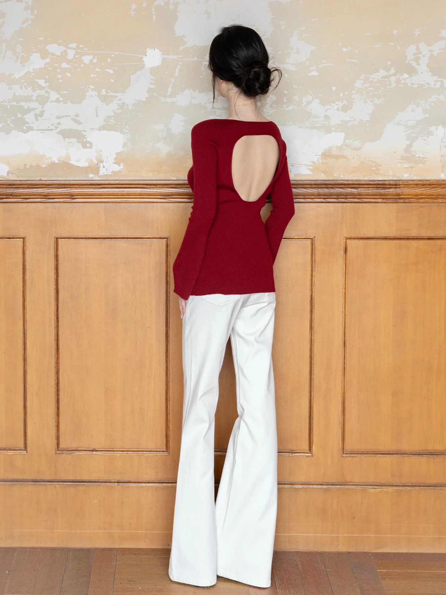 

SerioLudere Lazy Egg Bal Long Sve Women's Base irt Flared Sve Knitted Wool Blend Polyester Fiber Faionable Sli...