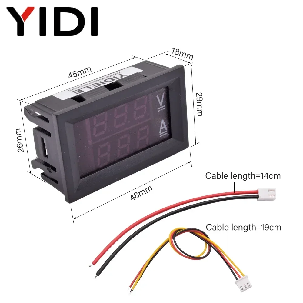 Imagem -06 - Polegada Led Digital Display Medidor de Tensão Atual dc 0100v 0-1a 0-10a Amperímetro Voltímetro Calibrar Leitura Volt Amp Detector 0.56